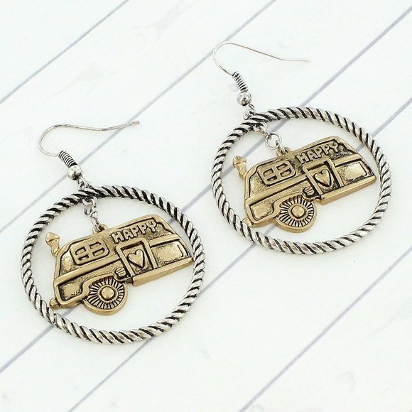 One Blessed Nana Jewelry - ❤️NWT *BOUTIQUE*   HAPPY CAMPER EARRINGS - GREAT GIFT IDEA!!